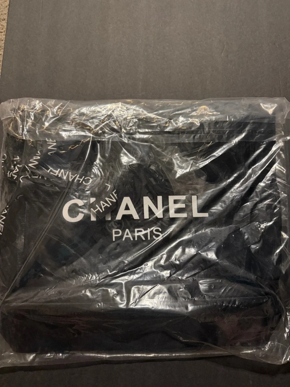 Chanel Black Clear mesh  Tote Bag with Chain Accent VIP item.. - Picture 4 of 5